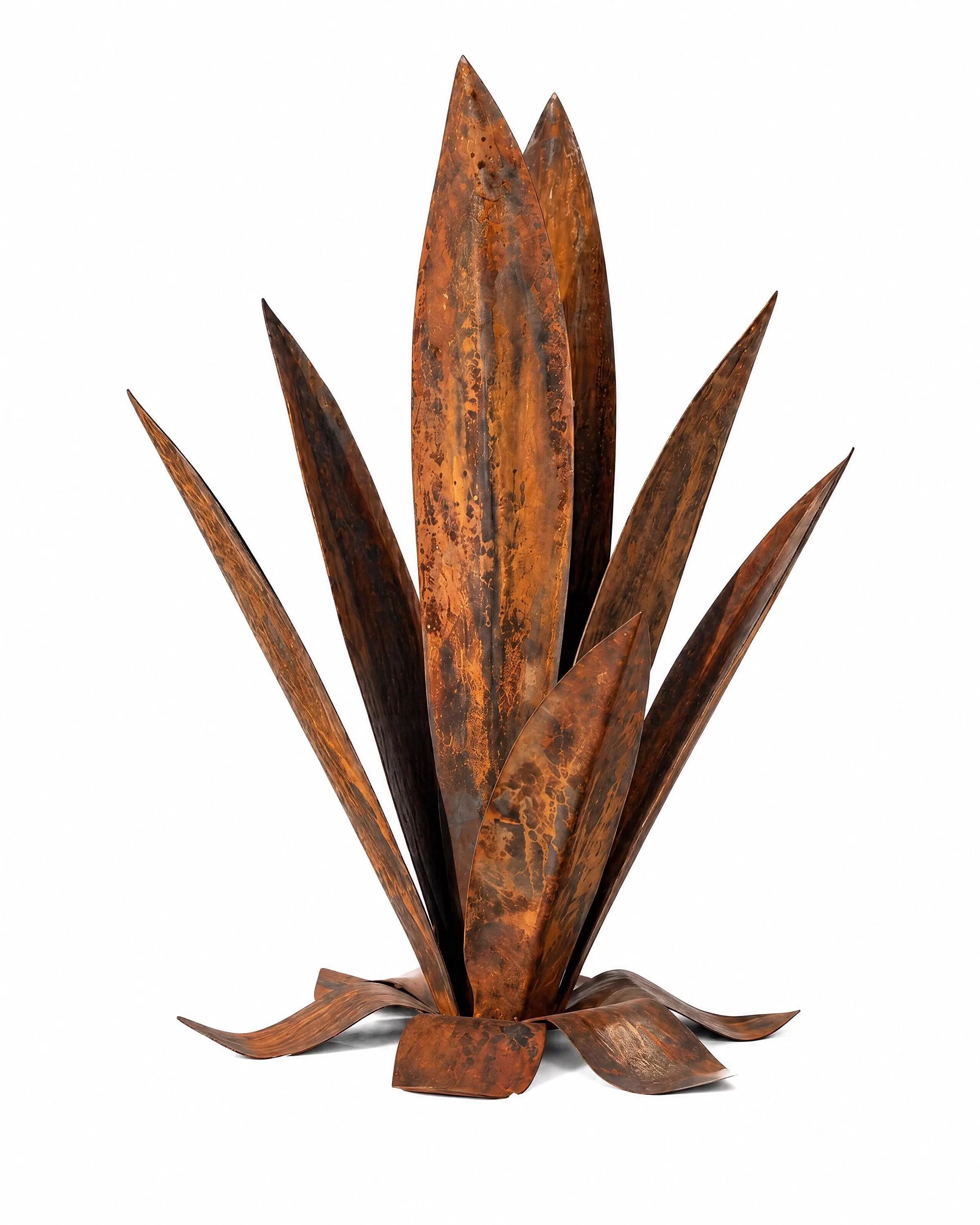 Rustic Agave with a warm rust-brown patina sealed under clear coat