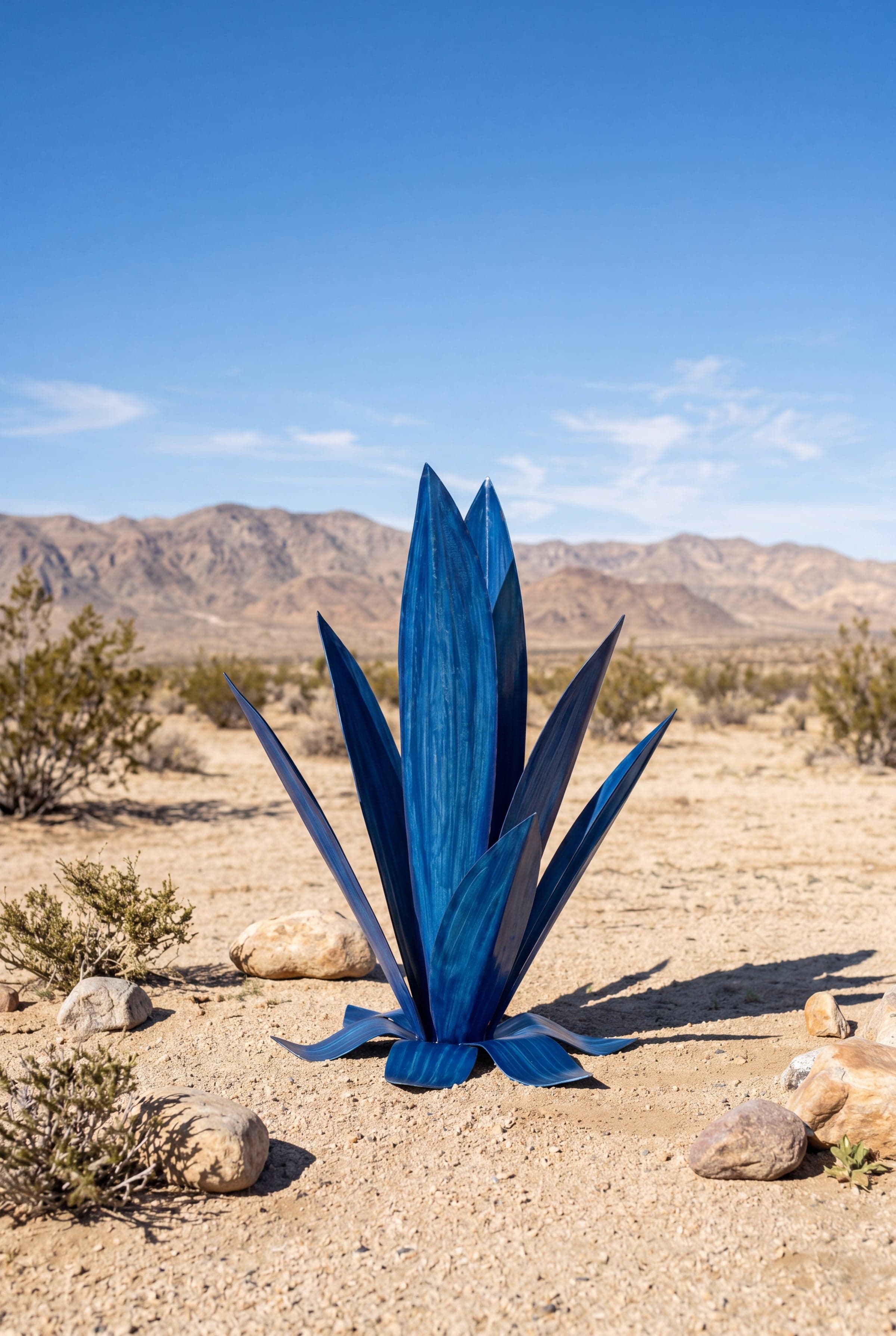 Steel Agaves in a landscape