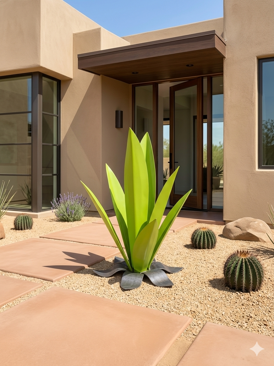 Key Lime Agave Sculpture – 36"