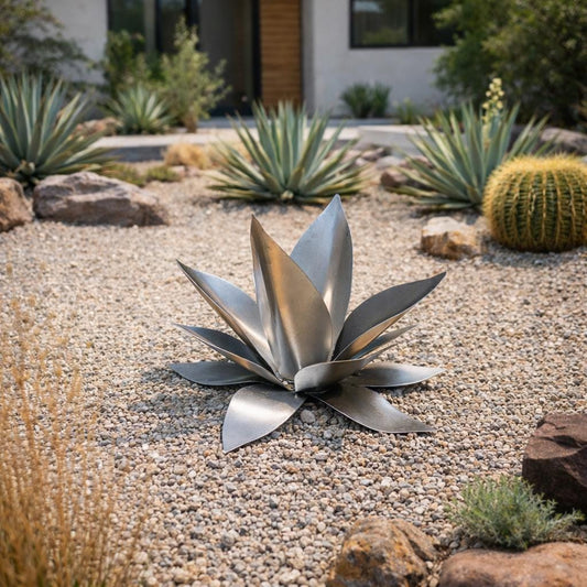 Lotus Flower, Silver, Landscape, Metal, Art, decor, sculpture, garden, aesthetic, scenery, desert, structure