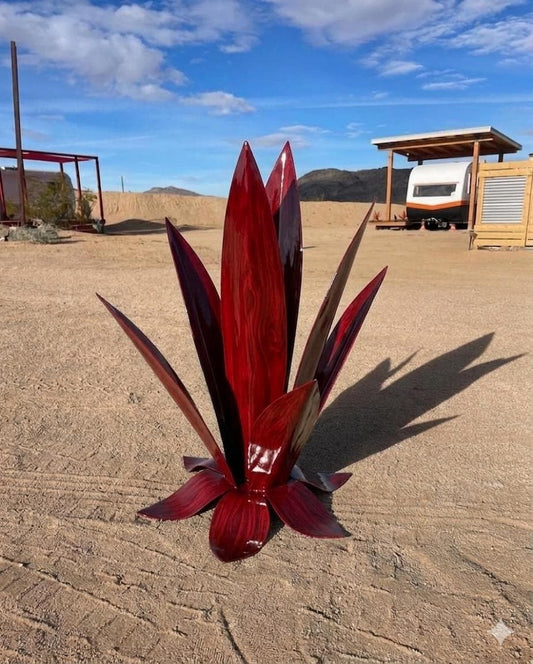 2 Foot Lotus Flower, Turquoise, Landscape, Metal, Art, decor, sculpture, garden, aesthetic, scenery, desert, structure
